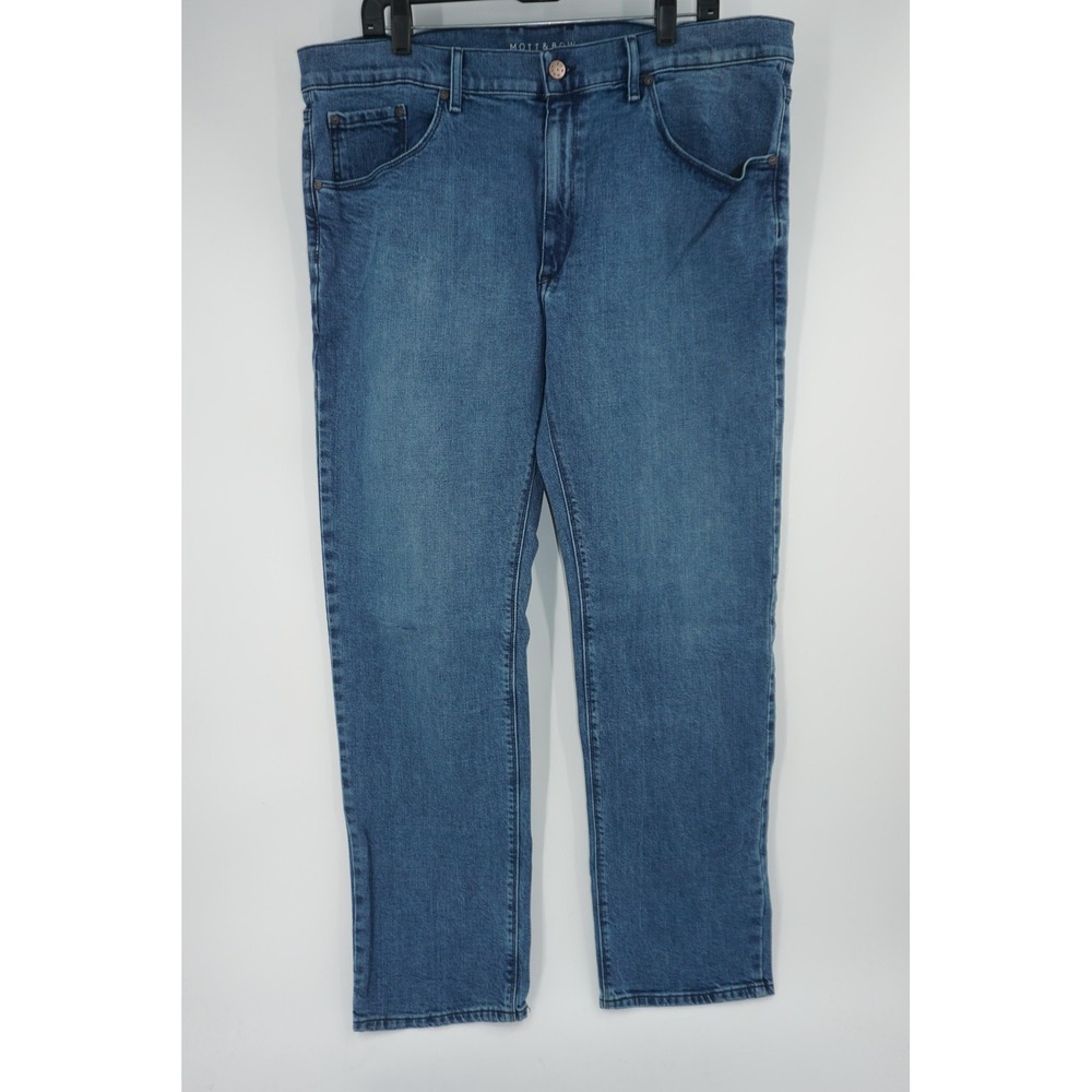 Mott & Bow Jeans‎ Mens 40x32 Blue Slim Tapered Medium Wash Stretch Denim Casual